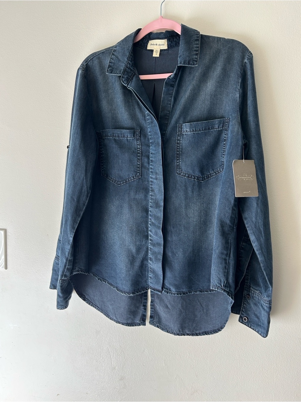 Cloth &Stone Anthropologie Washed Indigo Denim Shirt — Blue - Picture 2 of 14